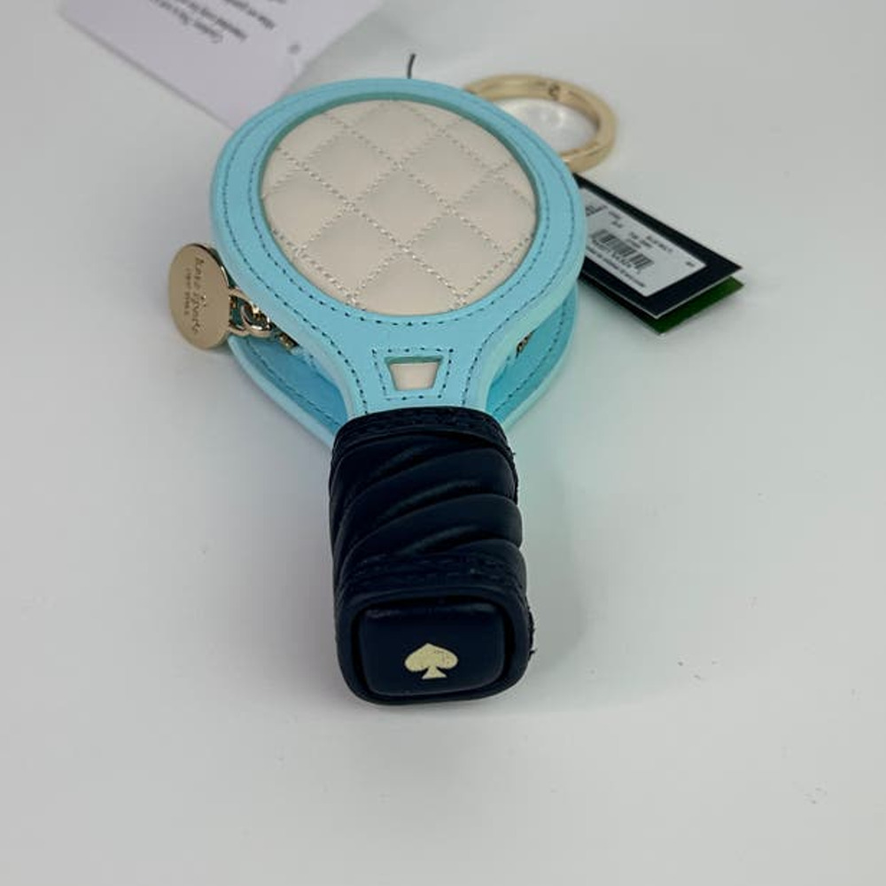 Kate Spade Grand 3D Tennis Racquet Bag Charm and Card Holder. - Picture 4 of 12